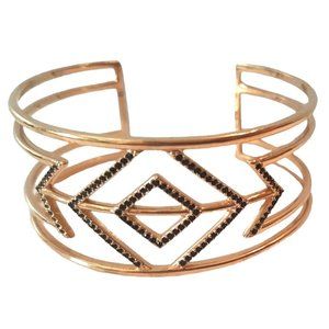 Stella & Dot Black Pave Sphinx Wide Open Cuff Bracelet